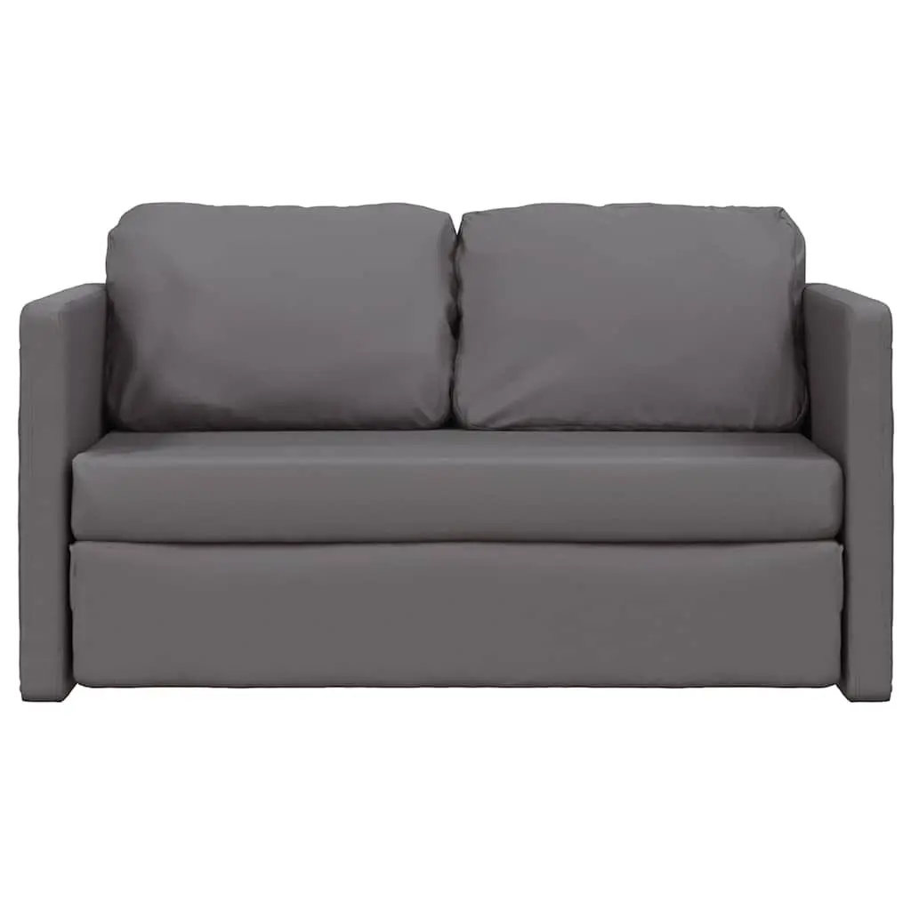 Grey 2-in-1 Convertible Loveseat Floor Sofa Bed