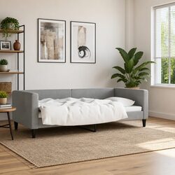 Sturdy Grey Day Bed Sofa Couch 90x190 cm for Guests