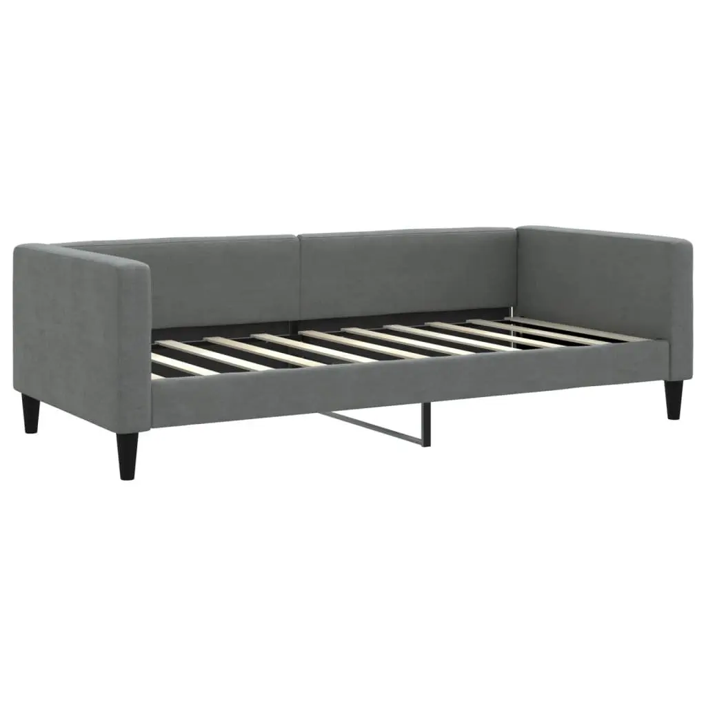 Day Bed Sofa Bed Fabric 90x190 cm Grey 2-in-1
