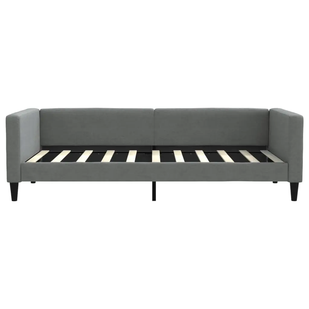 Day Bed Sofa Bed Fabric 90x190 cm Grey 2-in-1
