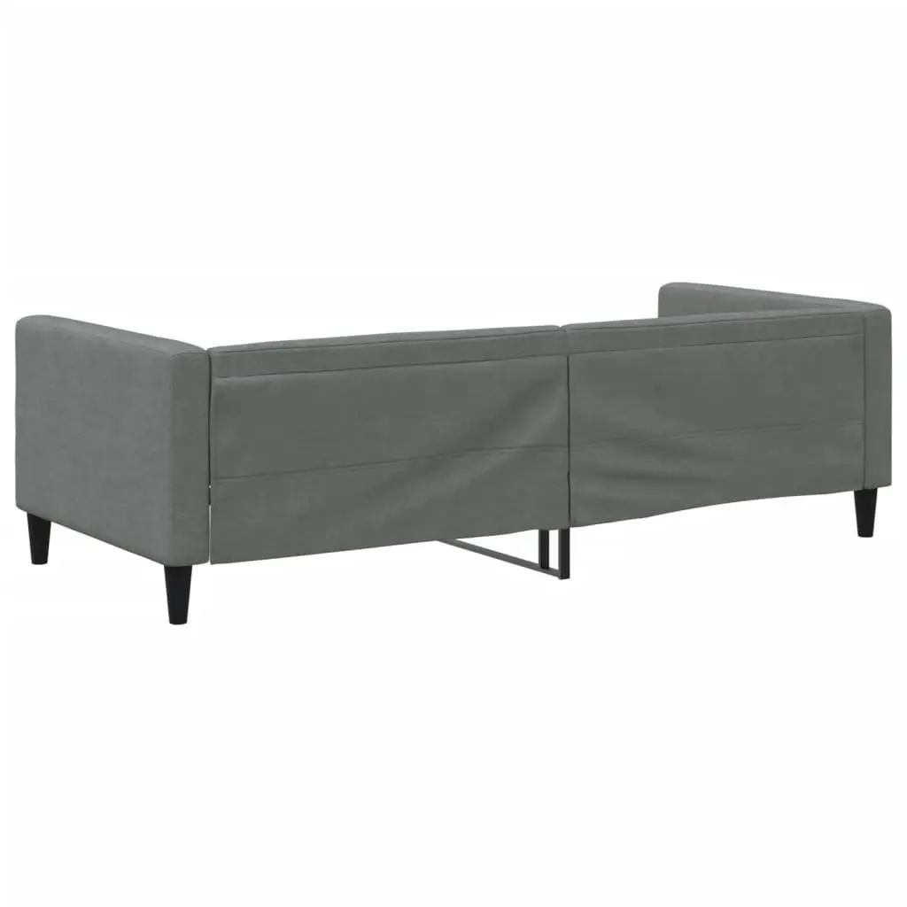 Day Bed Sofa Bed Fabric 90x190 cm Grey 2-in-1