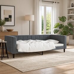 Stylish Grey Velvet Day Bed Sofa for Modern Spaces