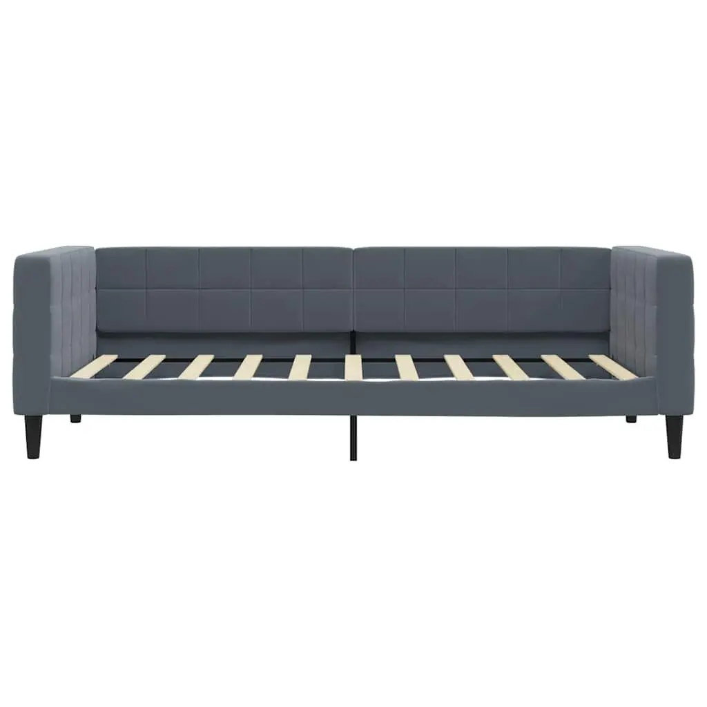 Day Bed Sofa Bed Grey Velvet 90x190 cm Modern Design Living Room Guest Bedroom