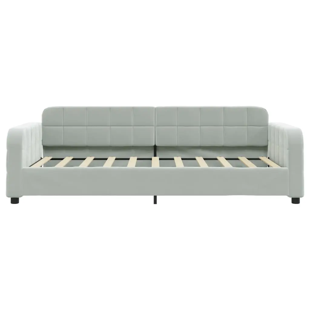 Day Bed Sofa Velvet 90x190cm Grey Modern Couch Furniture