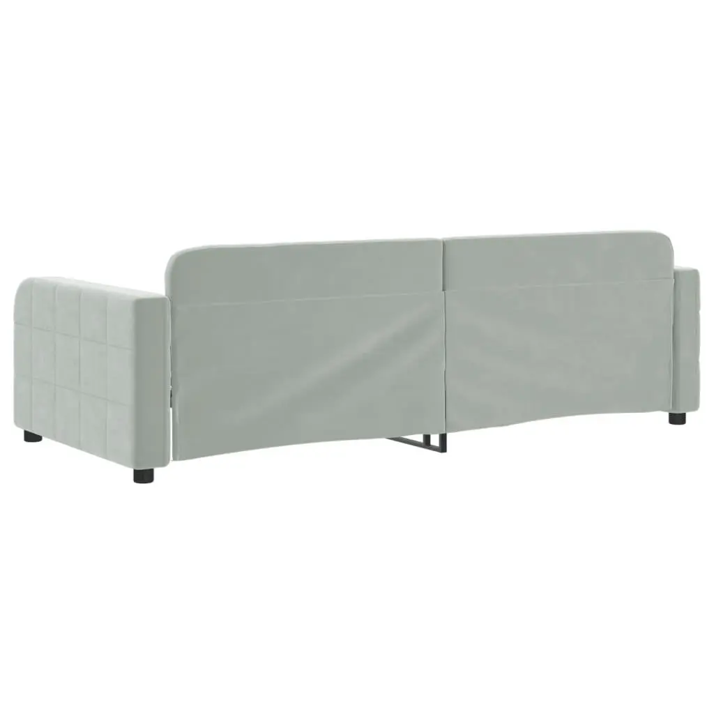 Day Bed Sofa Velvet 90x190cm Grey Modern Couch Furniture