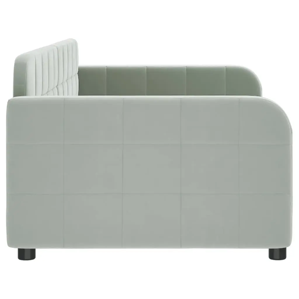 Day Bed Sofa Velvet 90x190cm Grey Modern Couch Furniture