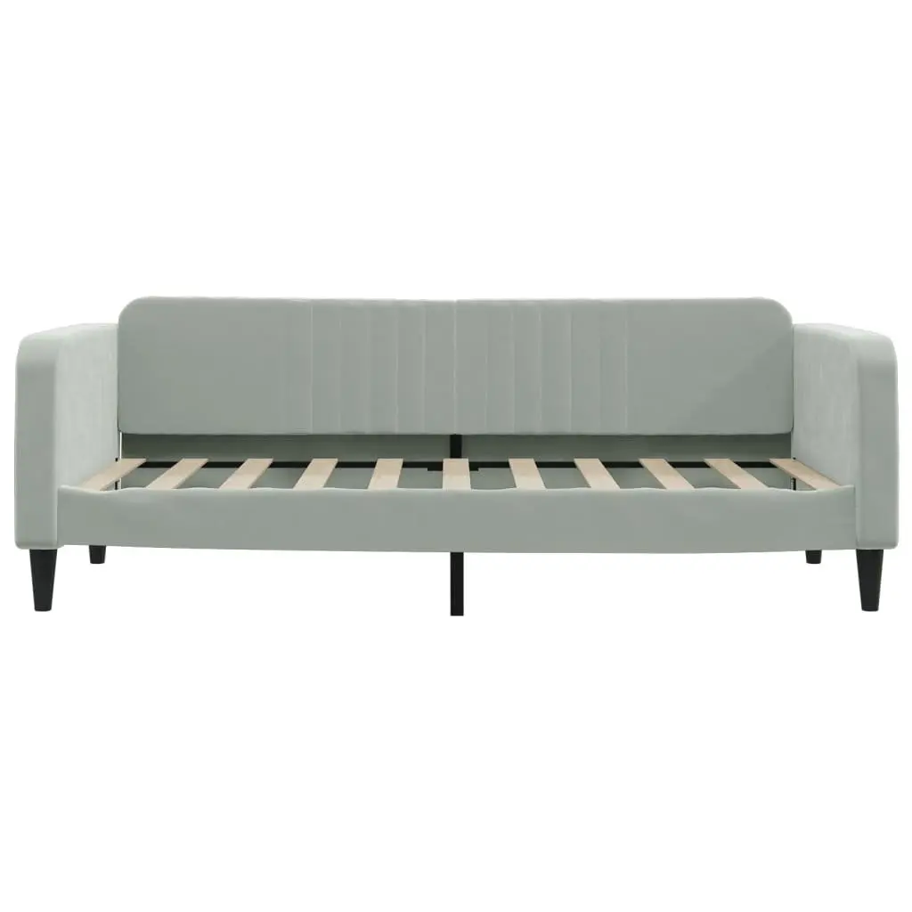 Grey Velvet Day Bed Sofa Bed 90x190 cm with Durable Frame