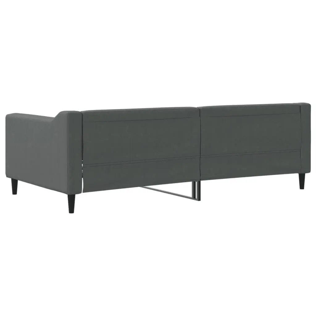 Grey Fabric Day Bed Sofa Bed 90x190cm with Slatted Base