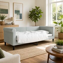 Modern Grey Velvet Day Bed Sofa 90x190 cm