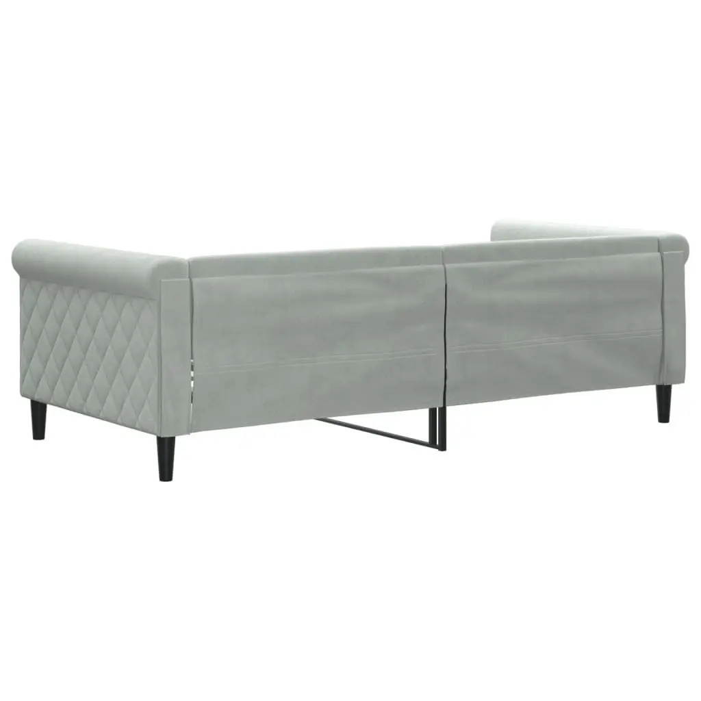 Grey Velvet Day Bed Sofa 90x190 cm