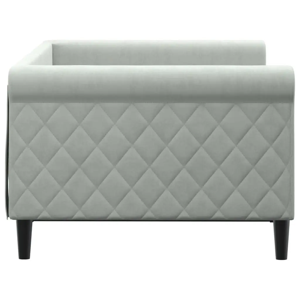 Grey Velvet Day Bed Sofa 90x190 cm
