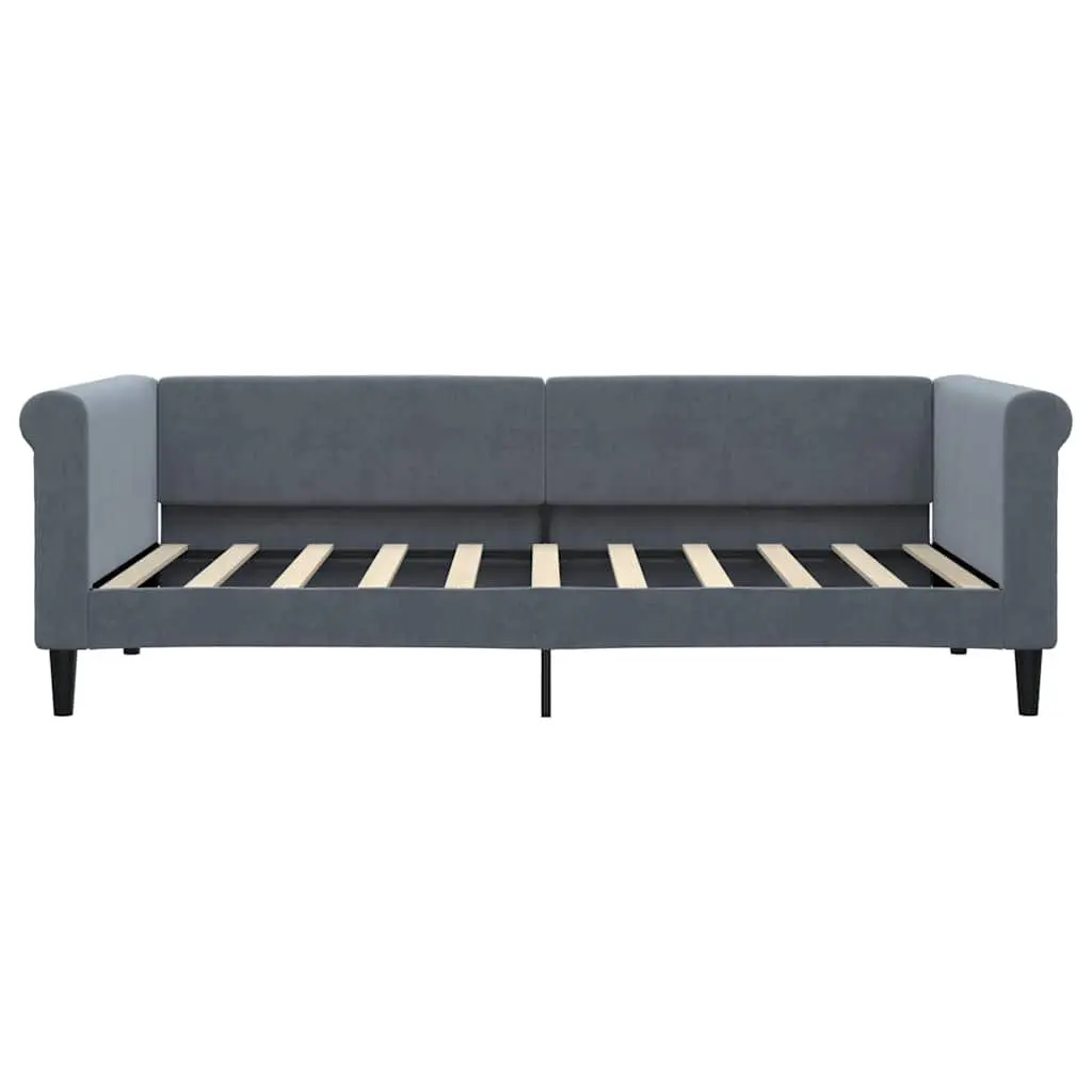 Grey Day Bed Sofa Bed 90x190 cm Velvet Frame