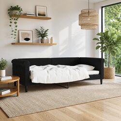 Black Velvet Day Bed Sofa for Living Room and Bedroom