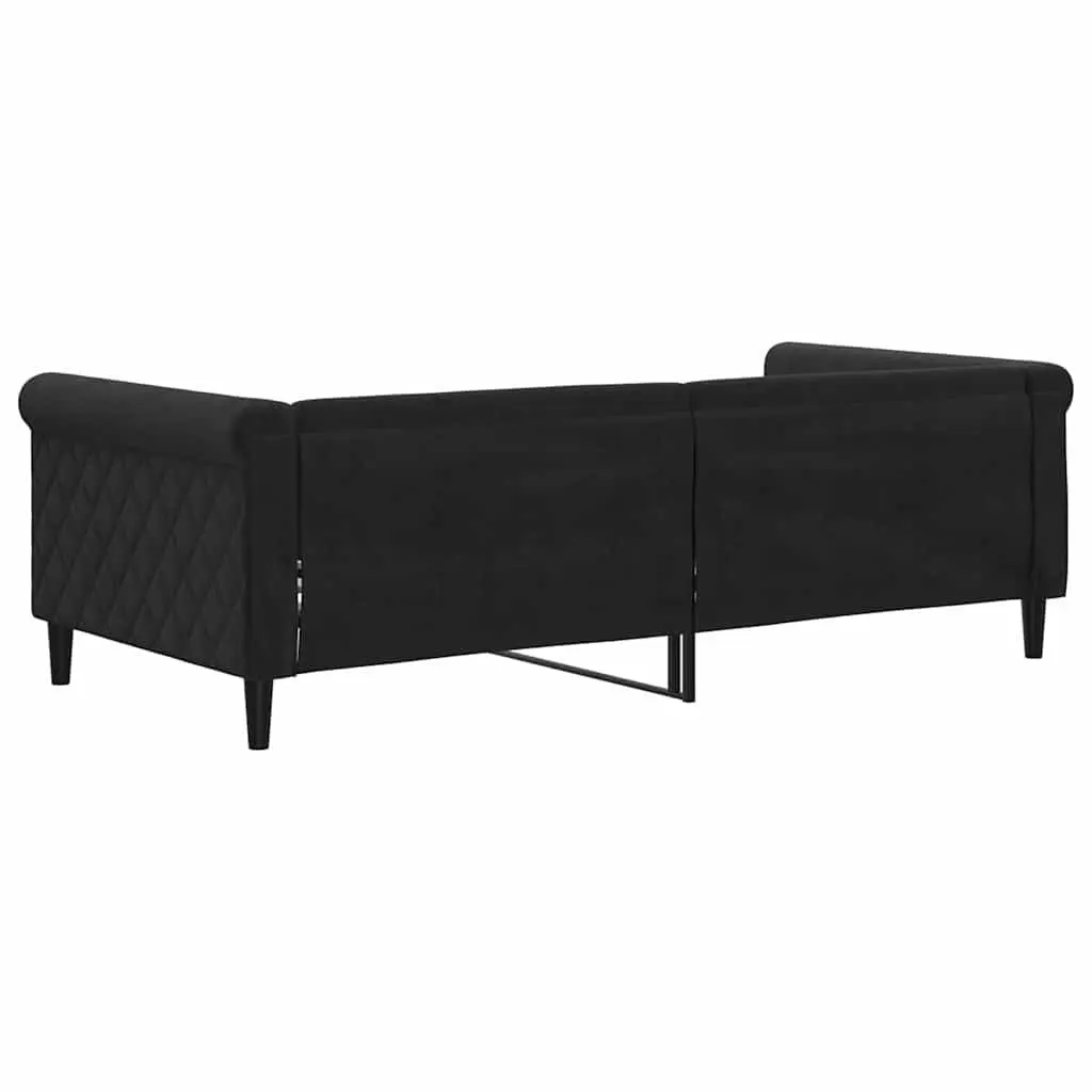 Black Velvet Day Bed Sofa for Living Room and Bedroom