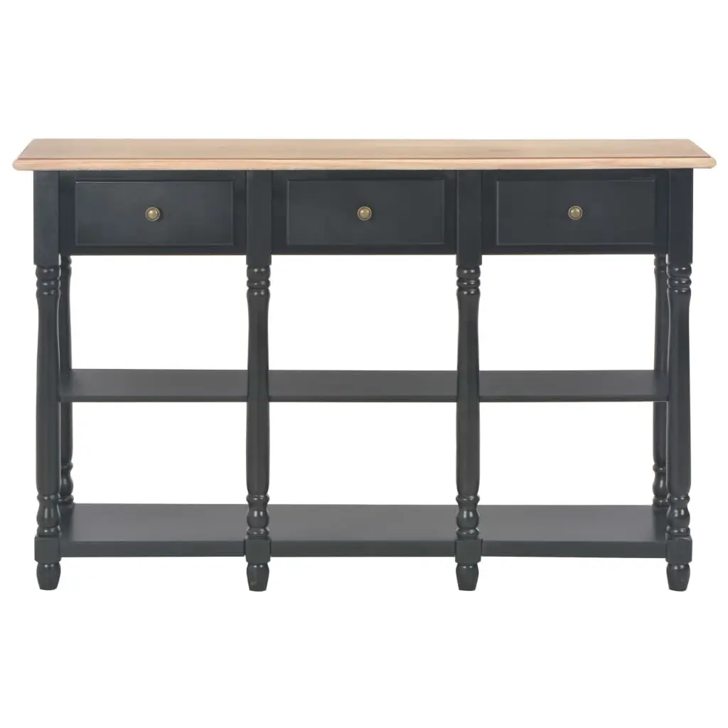 Black Console Table with Storage Drawers