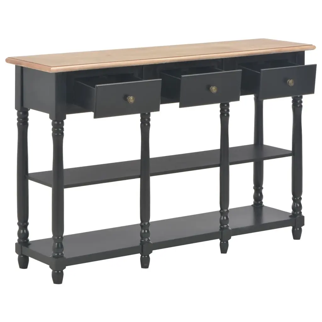 Black Console Table with Storage Drawers