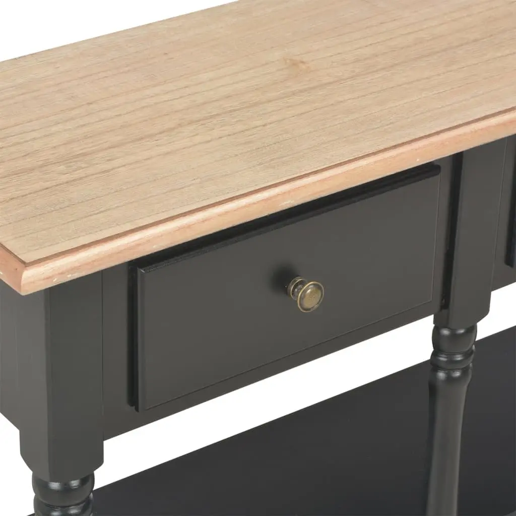 Black Console Table with Storage Drawers