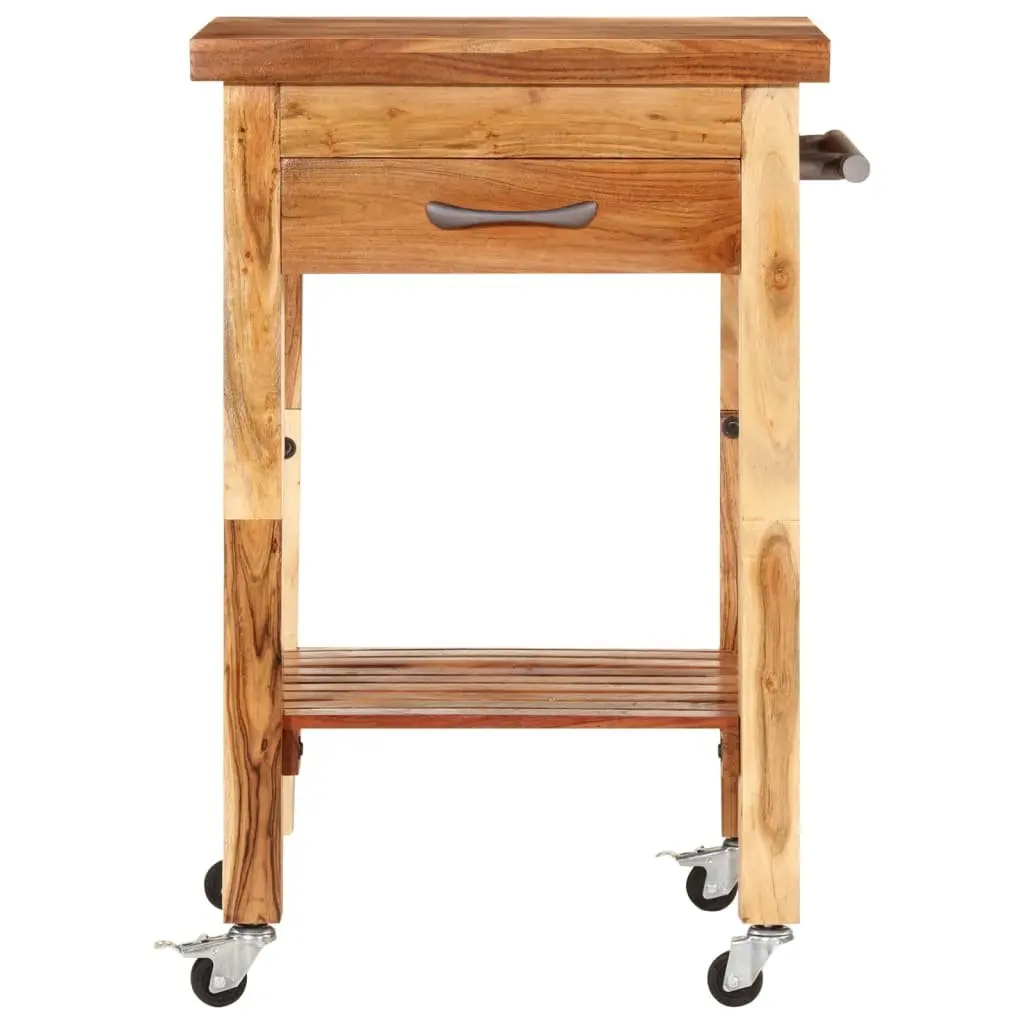 Solid Wood Acacia Kitchen Trolley 55x55x89cm with Drawers