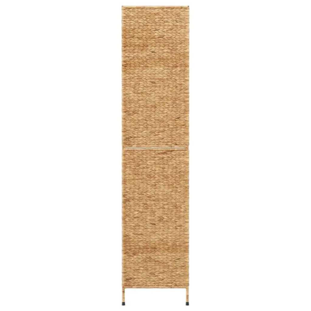 Brown 3-Panel Folding Screen Room Divider with Metal Frame