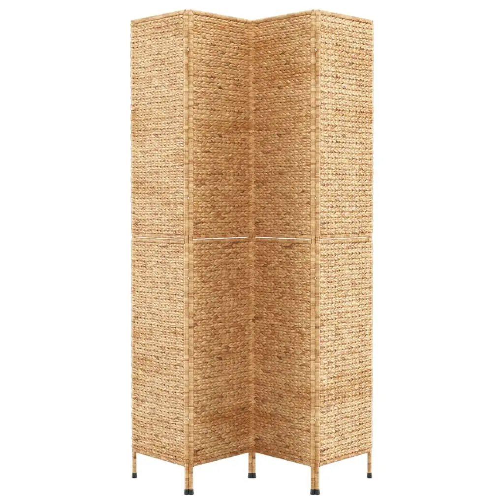 4-Panel Room Divider Screen Folding Privacy Partition Water Hyacinth Brown