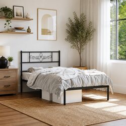 Sturdy Black Metal Bed Frame King Single 107x203cm