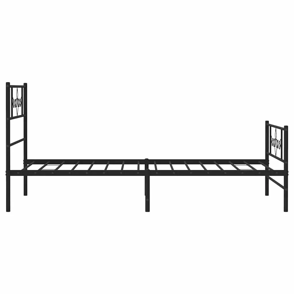 Metal Bed Frame Powder-coated Steel 107x203 cm Black