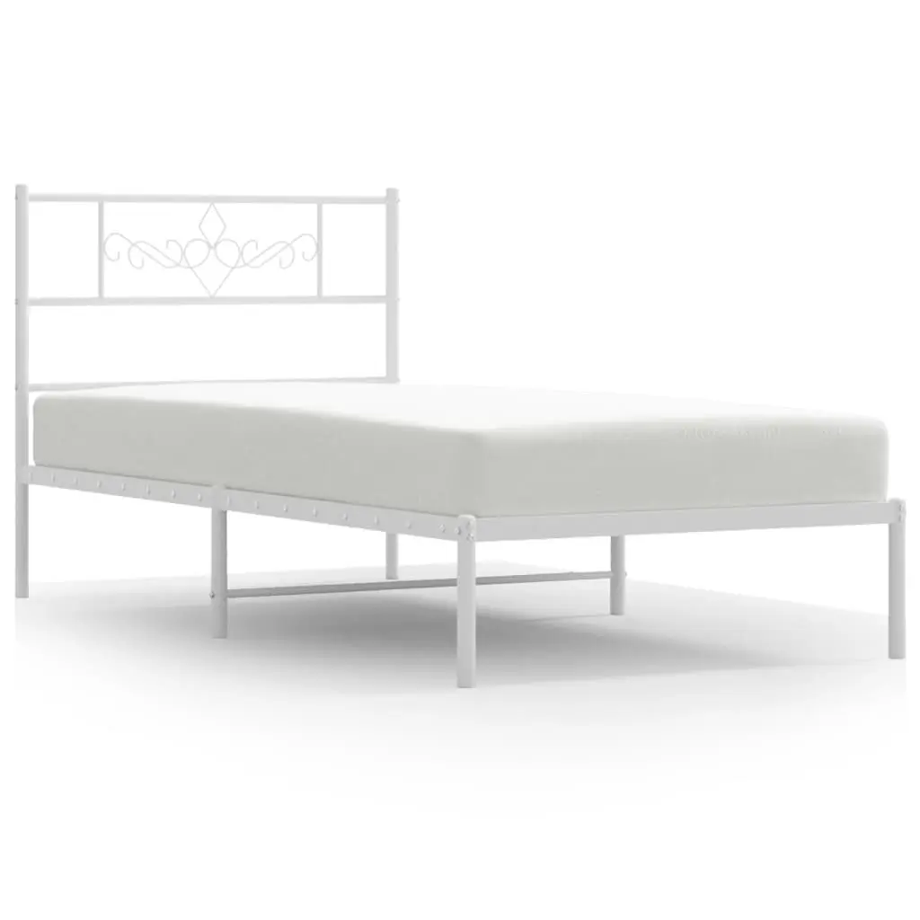 King Single Metal Bed Frame 107x203cm White