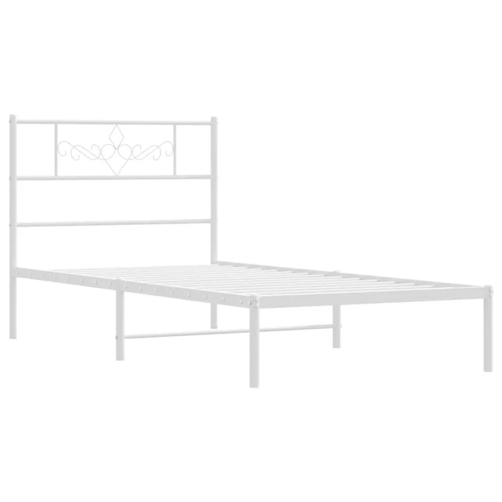 King Single Metal Bed Frame 107x203cm White