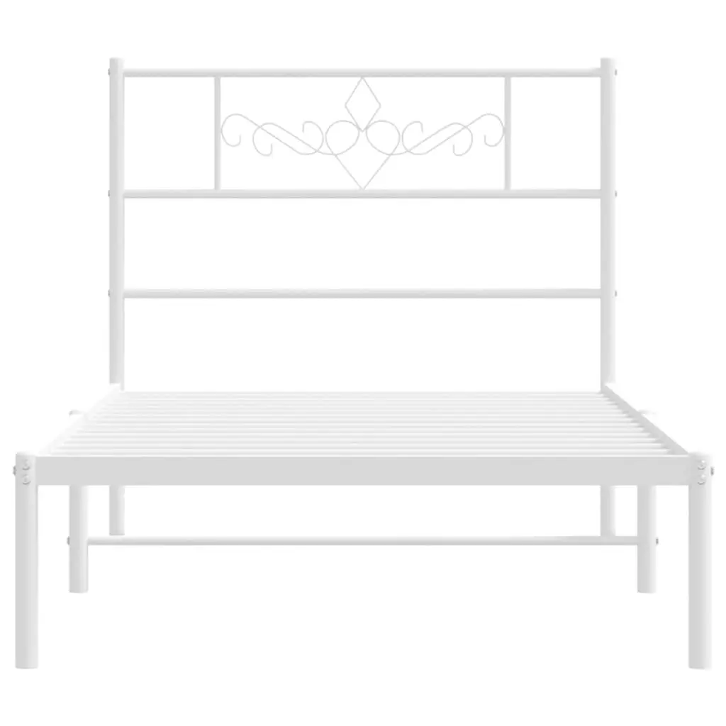 King Single Metal Bed Frame 107x203cm White