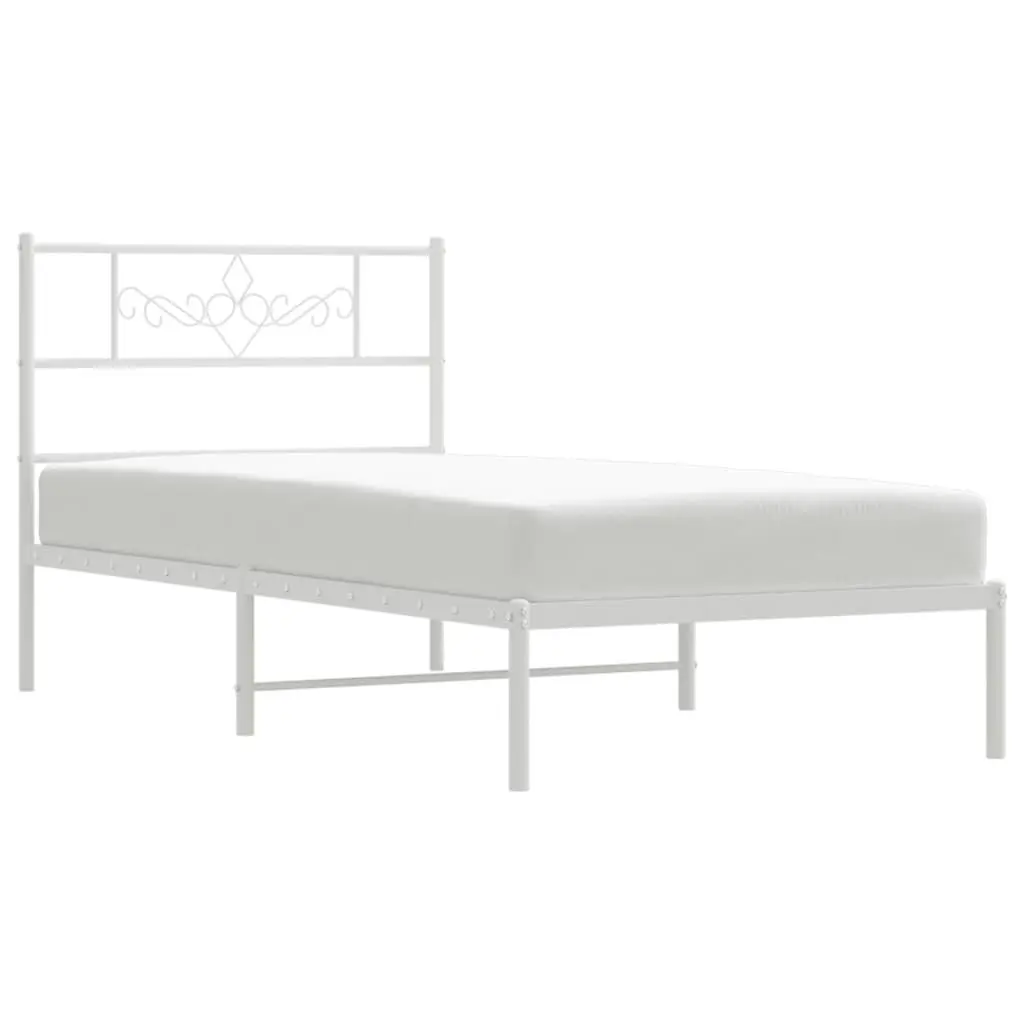 King Single Metal Bed Frame 107x203cm White