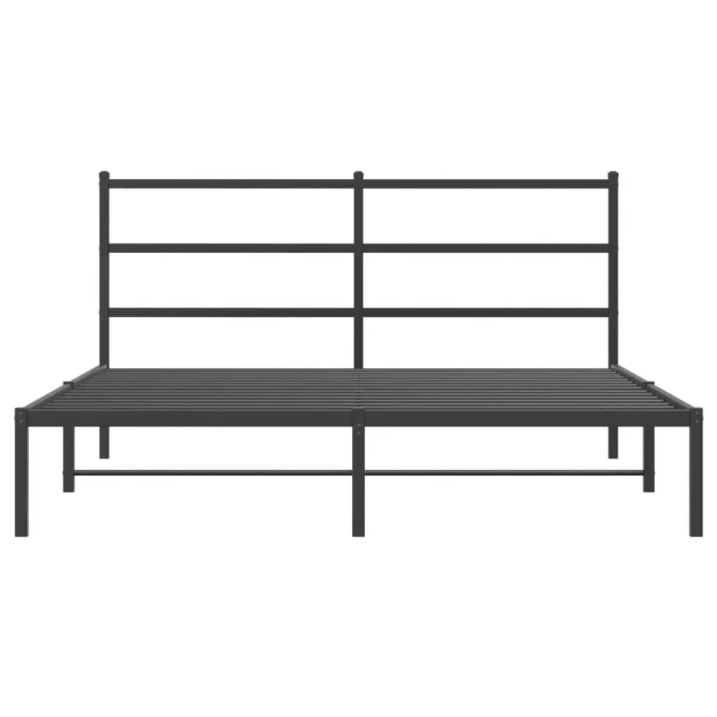 Metal Bed Frame Powder-coated Steel 150x200 cm Black