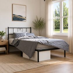 Sturdy Black Metal Bed Frame King Single 107x203 cm