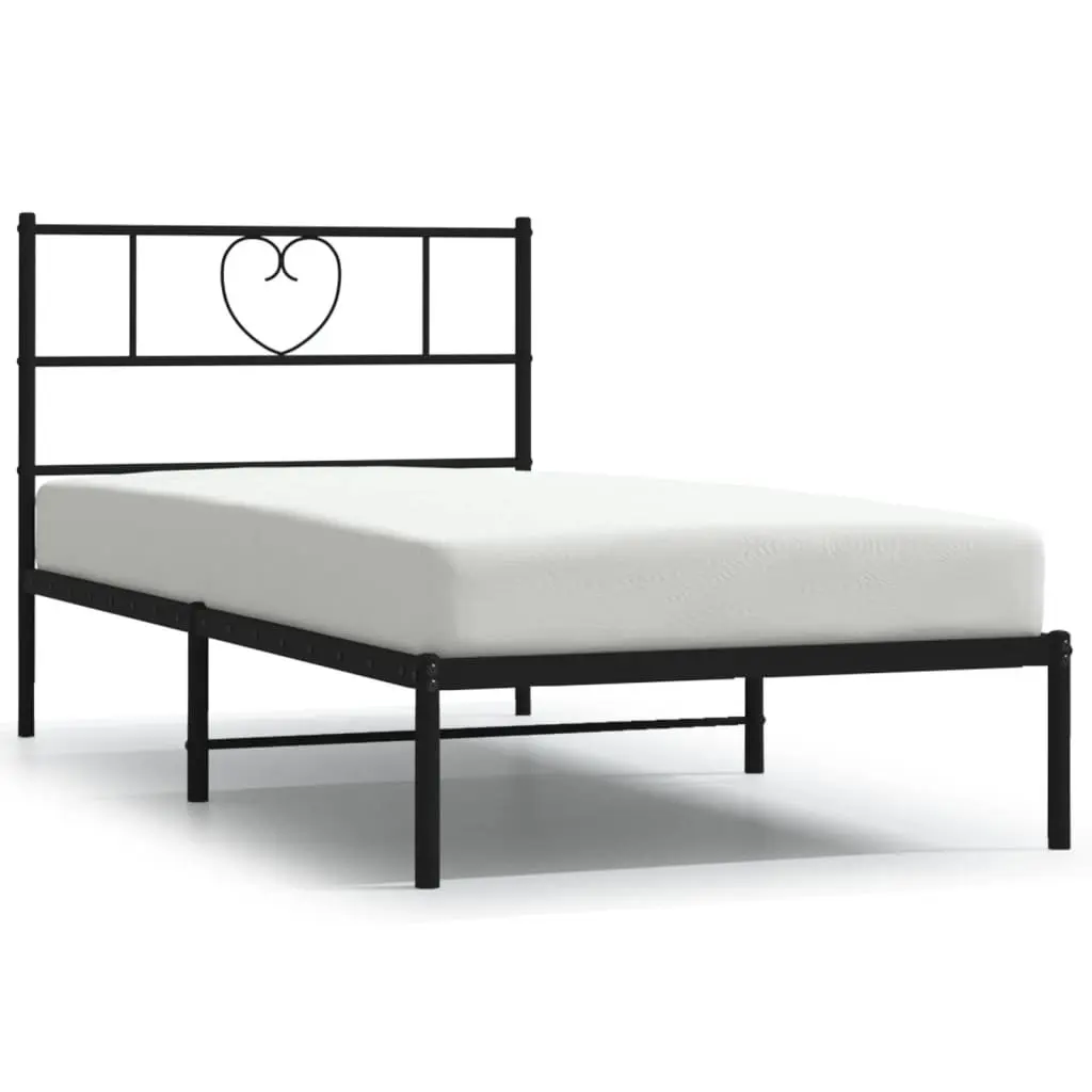 Black Metal Bed Frame King Single 107x203 cm