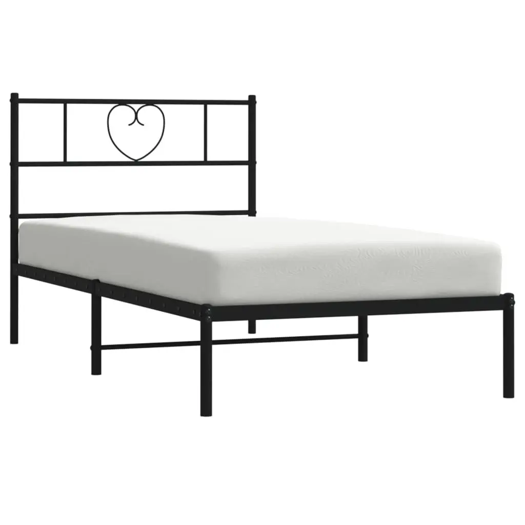 Black Metal Bed Frame King Single 107x203 cm