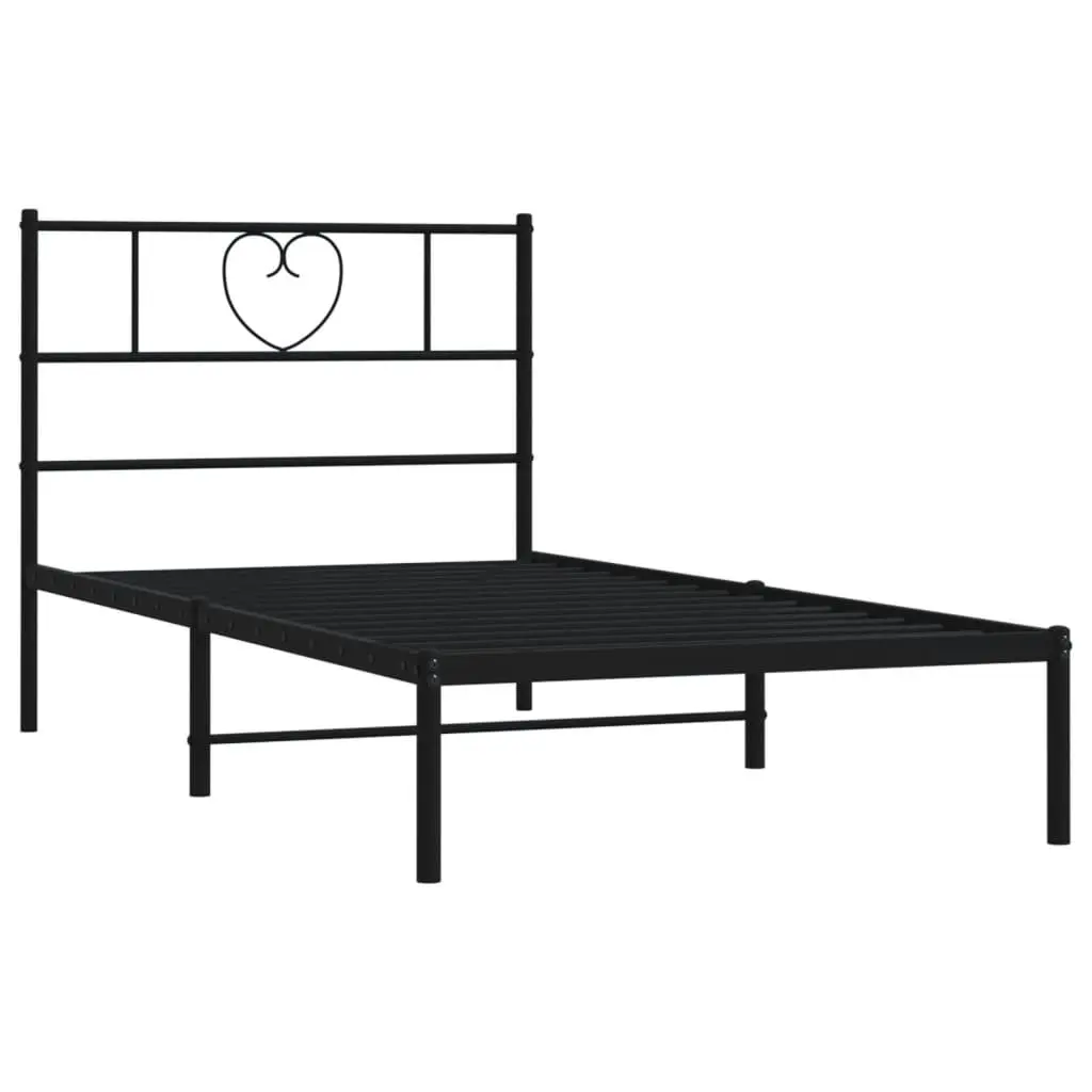 Black Metal Bed Frame King Single 107x203 cm