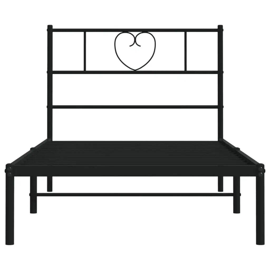 Black Metal Bed Frame King Single 107x203 cm