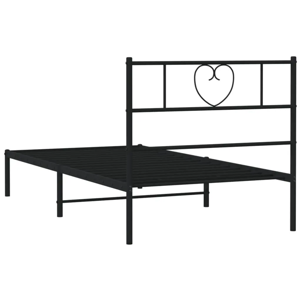 Black Metal Bed Frame King Single 107x203 cm