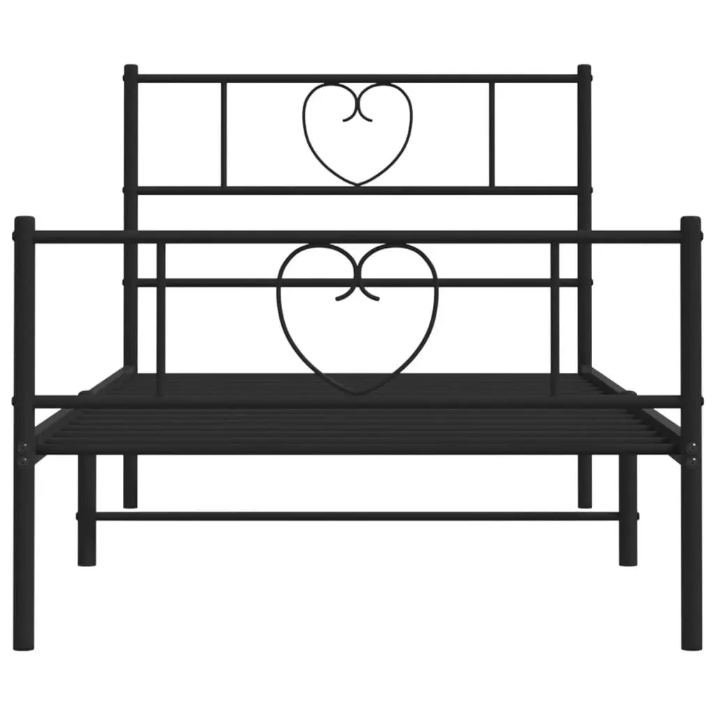 Metal Bed Frame Powder-coated Steel 107x203 cm Black