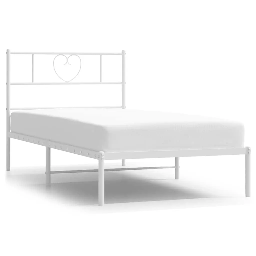 White Metal Bed Frame King Single 107x203 cm