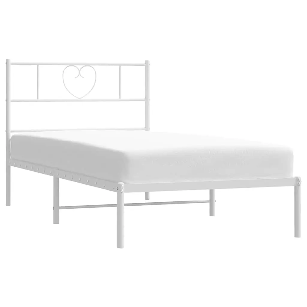 White Metal Bed Frame King Single 107x203 cm