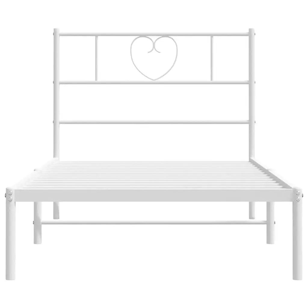 White Metal Bed Frame King Single 107x203 cm