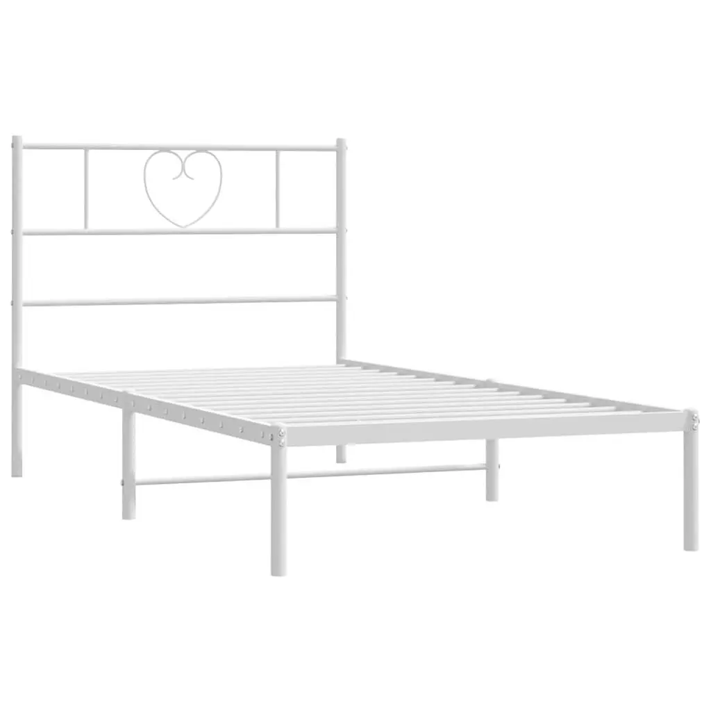 White Metal Bed Frame King Single 107x203 cm