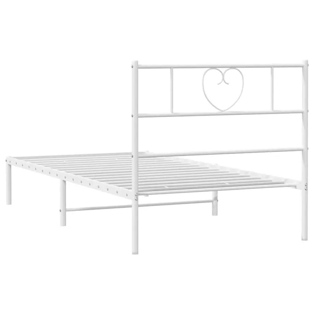 White Metal Bed Frame King Single 107x203 cm