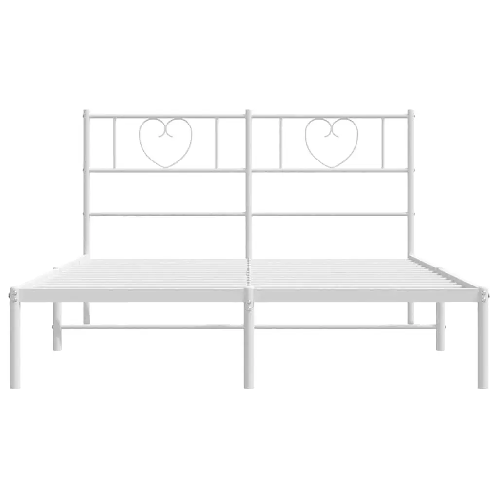Metal Bed Frame Powder-coated Steel 150x200 cm White