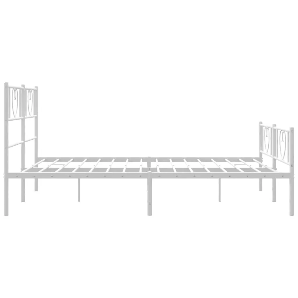 Metal Bed Frame Powder-coated Steel 150x200 cm White