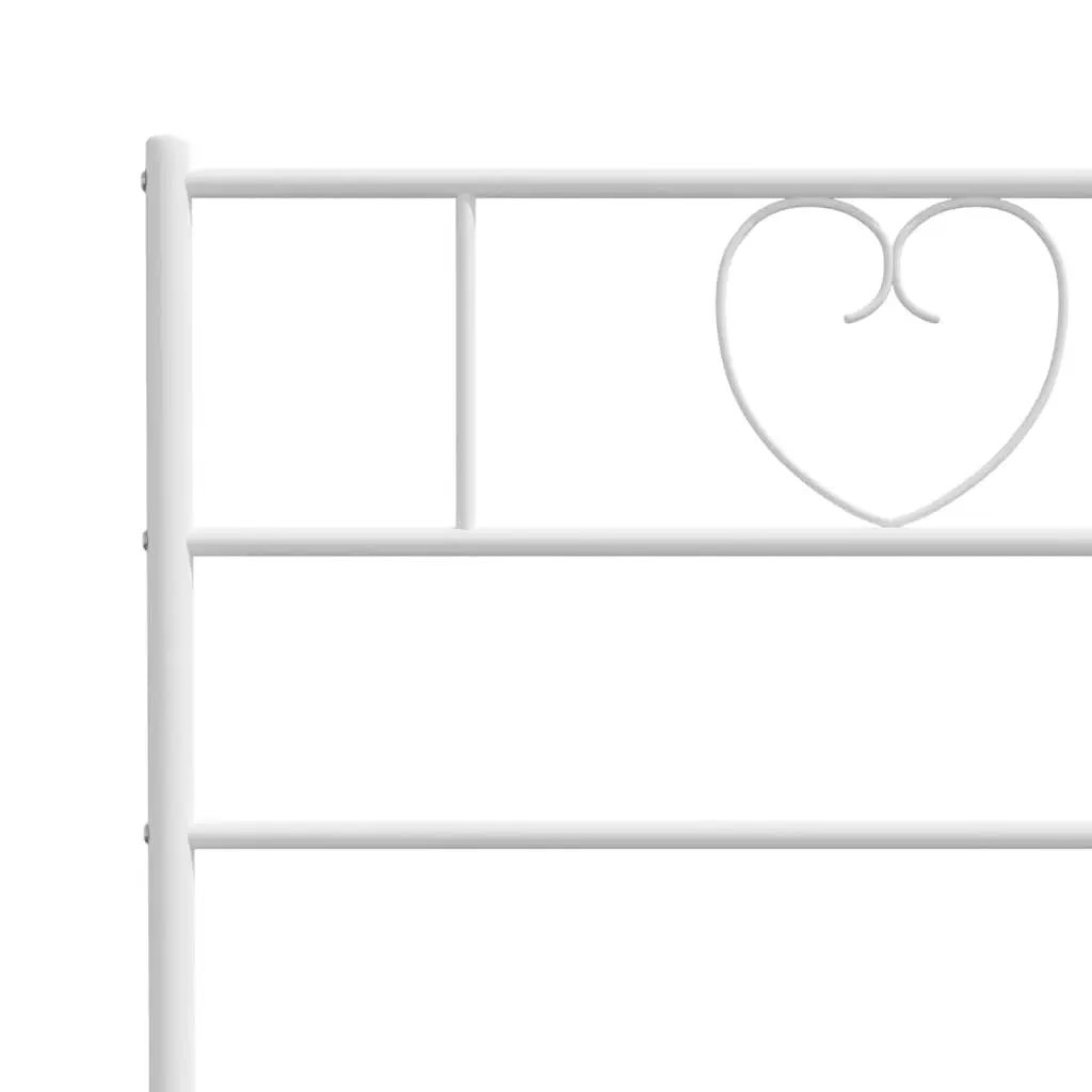 Metal Bed Frame Powder-coated Steel 150x200 cm White
