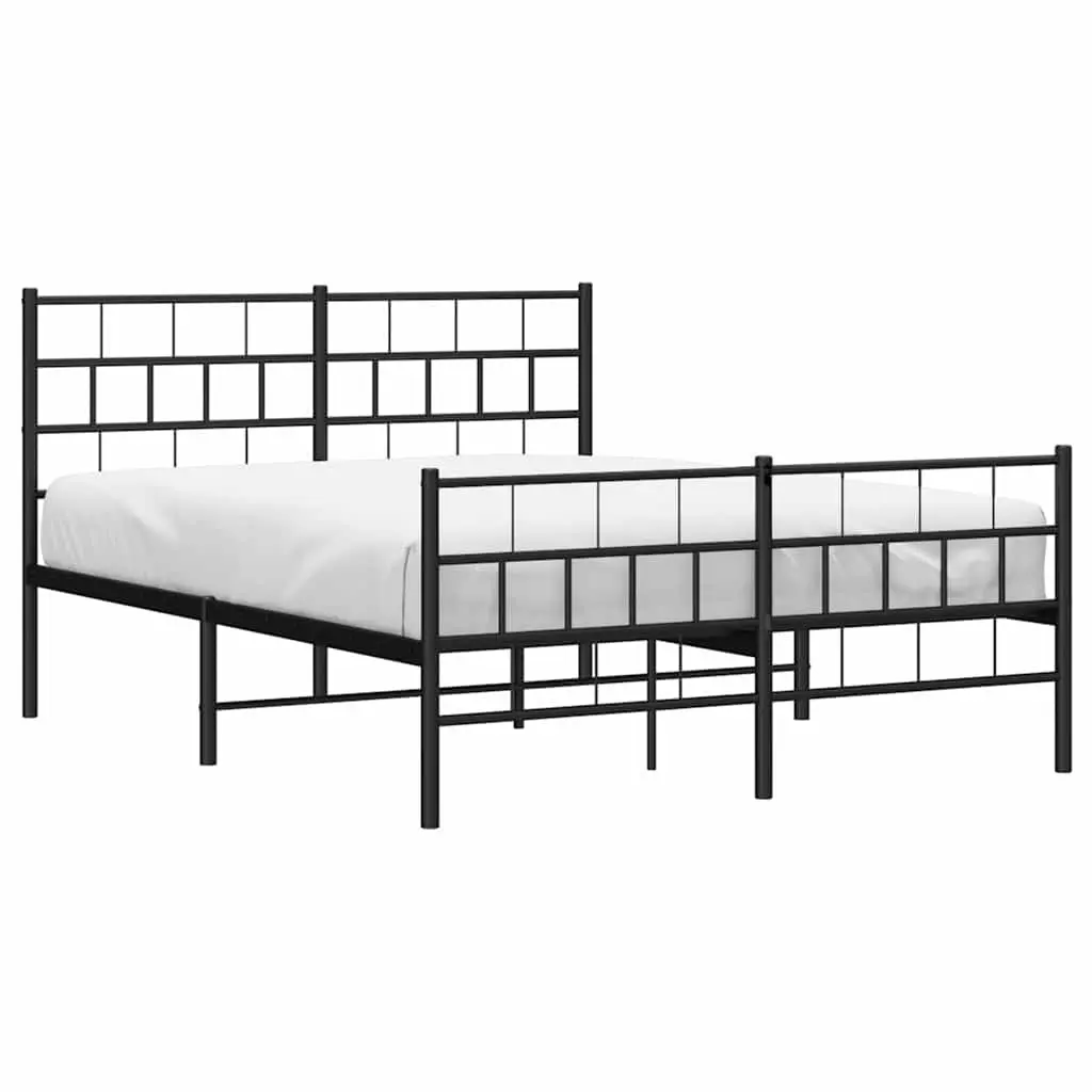 Metal Bed Frame 150x200 cm with Footboard