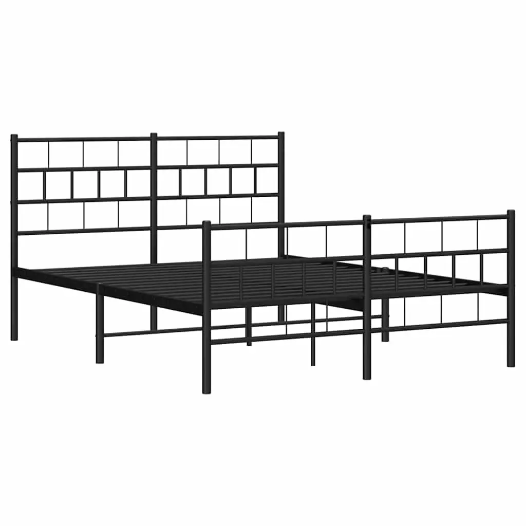 Metal Bed Frame 150x200 cm with Footboard