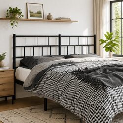 Durable Black Metal Headboard 135 cm for Stylish Beds