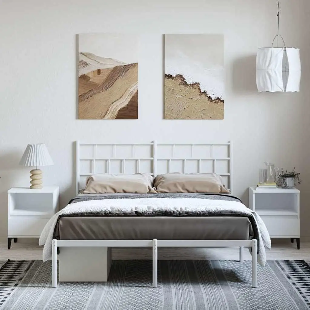 Metal Bed Frame 150x200 cm with Headboard